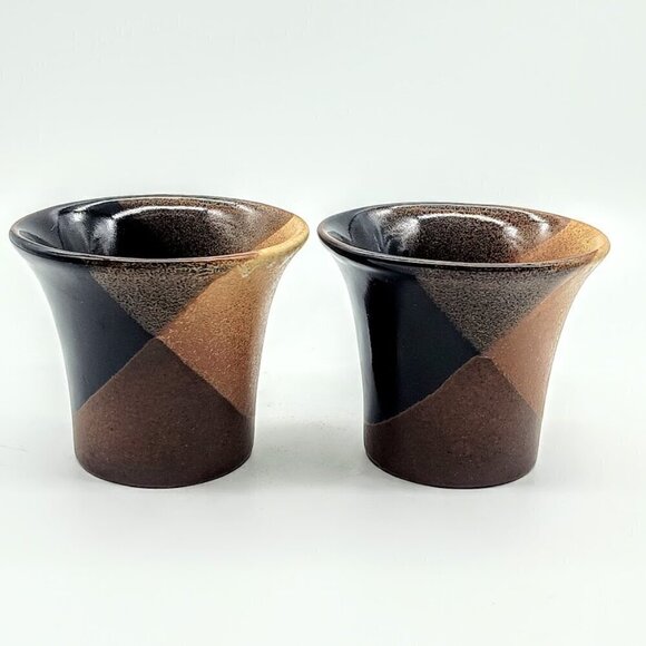Pottery Craft USA Robert Maxwell Brown Tan Ceramic Cups (2) - Picture 3 of 9